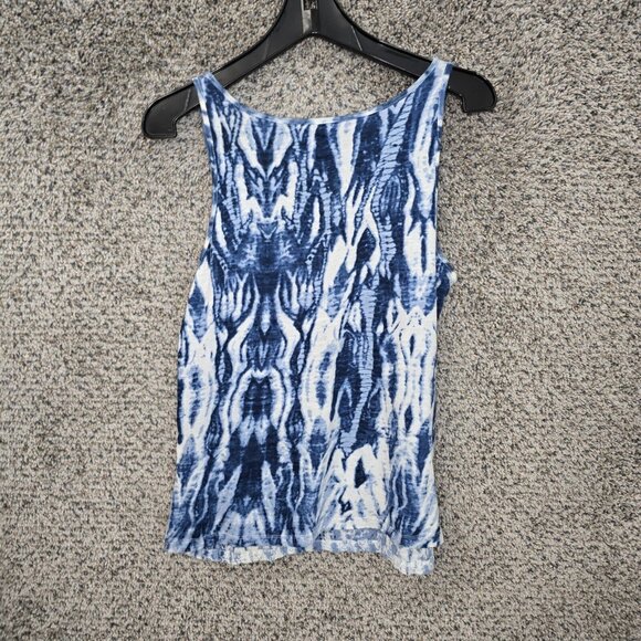 Lucky Brand Top Womens Small Blue Sleeveless Scoop Neck Tank Boho Embroidered - Picture 7 of 7